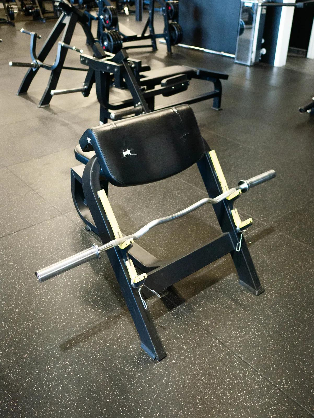 Plate Loaded Barbell Preacher Curl Pad at Inception Gym Christchurch