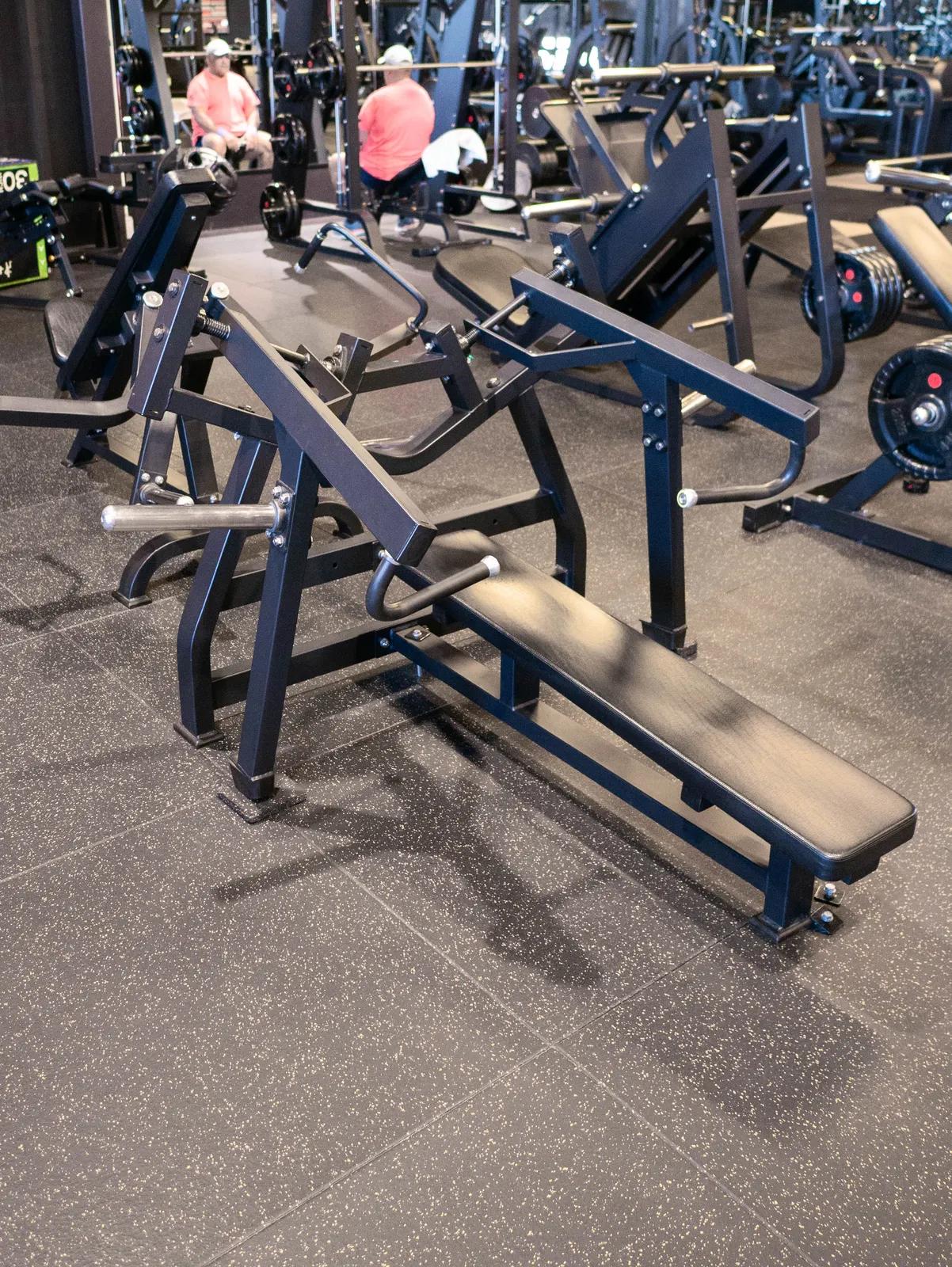 Plate-Loaded Flat Bench Chest Press Machine at Inception Gym Christchurch