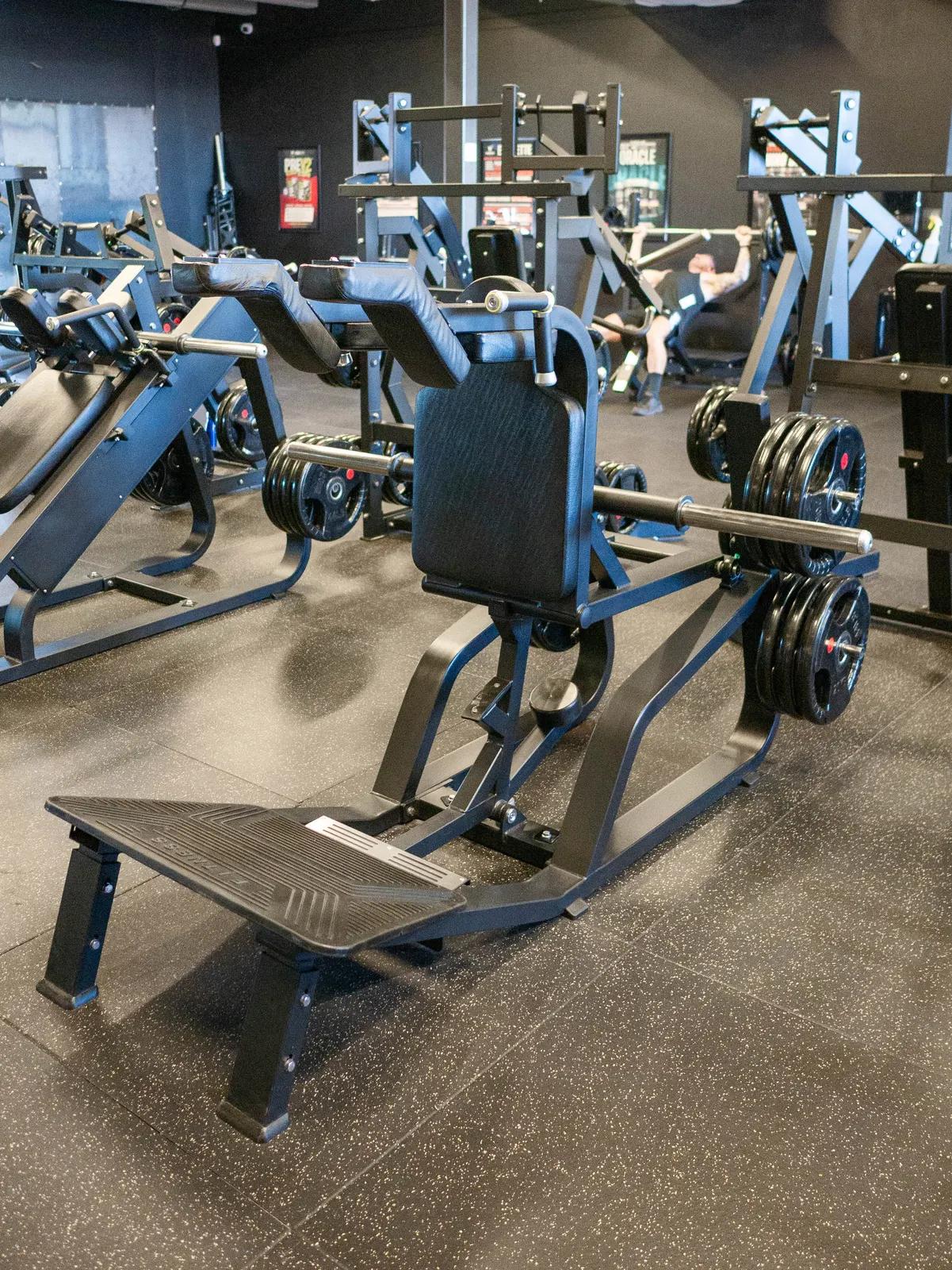 Plate-Loaded Front Squat Machine at Inception Gym Christchurch